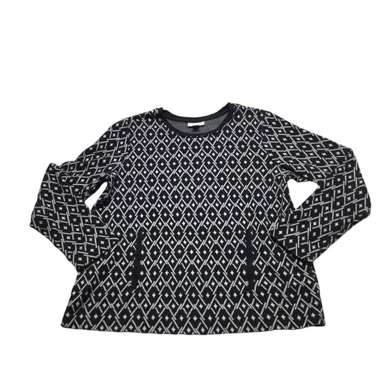 Top Long Sleeve By J. Jill In Black & White, Size: Mp