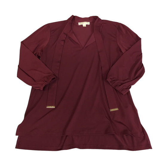 Top Long Sleeve By Michael By Michael Kors In Red, Size: L