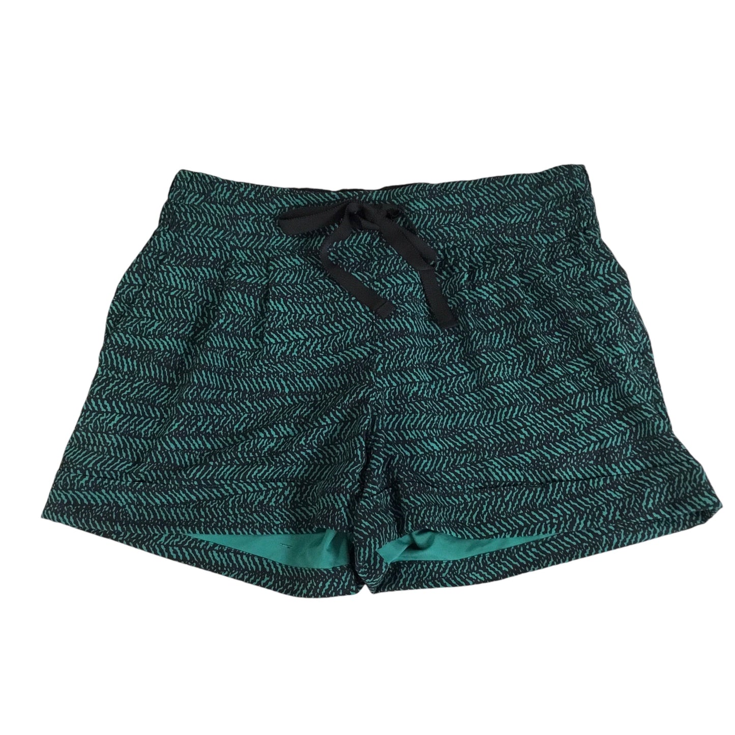 Athletic Shorts By Lululemon In Black & Green, Size: 6