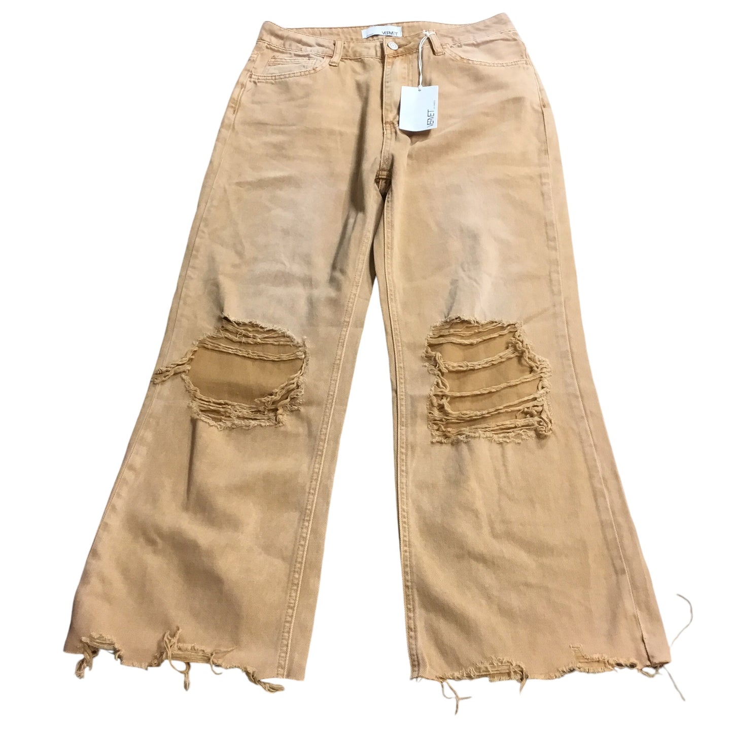 Jeans Straight By Vervet In Brown Denim, Size: 4