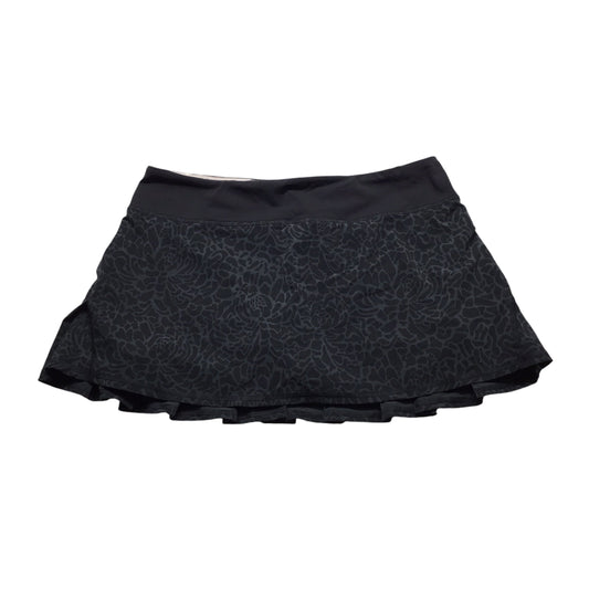 Athletic Skort By Lululemon In Black & Grey, Size: 8