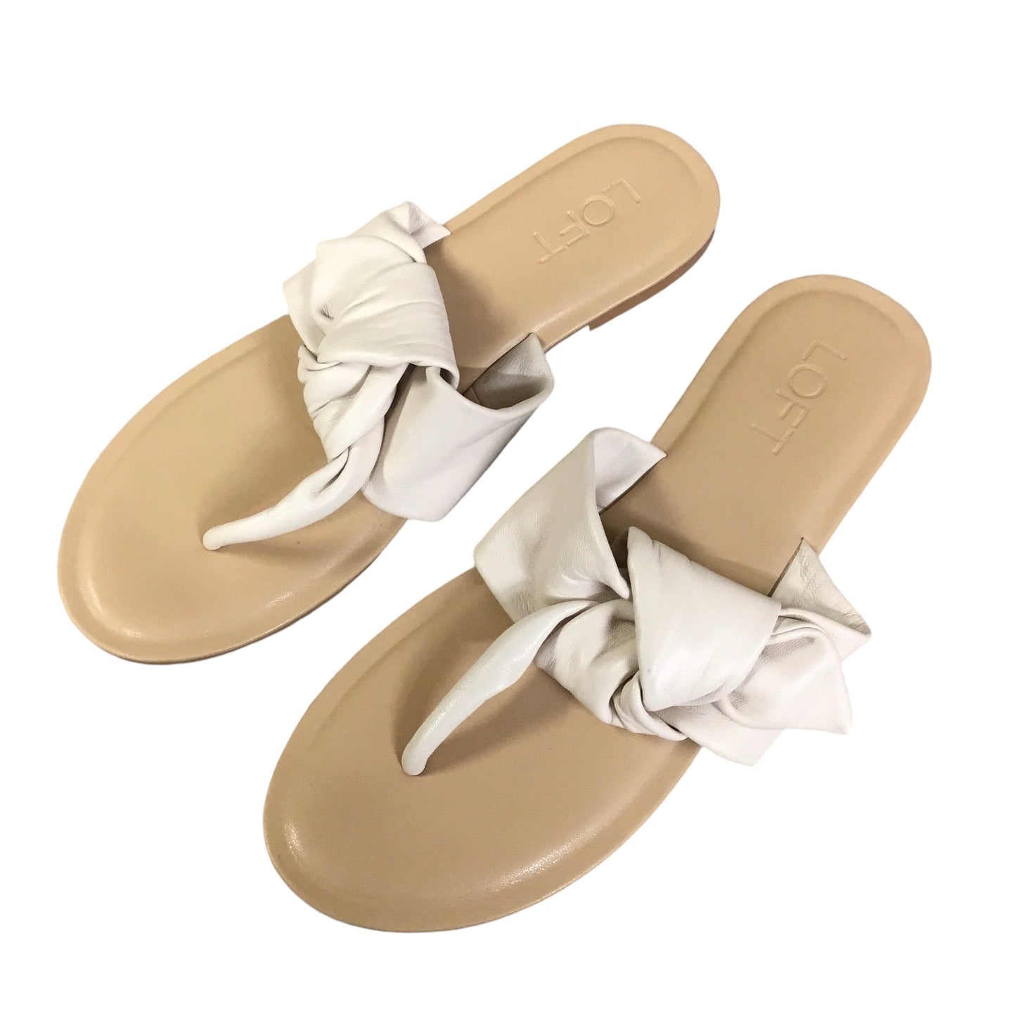 Sandals Flip Flops By Loft In Cream, Size: 8