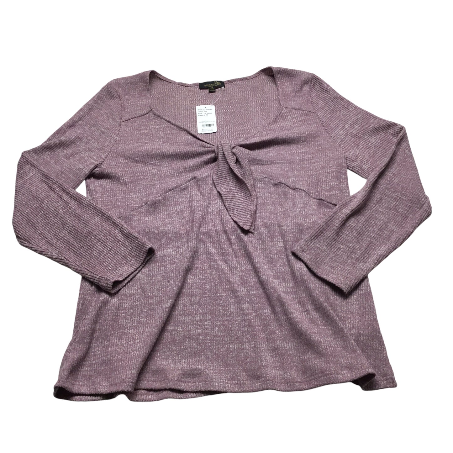 Top Long Sleeve By Suzanne Betro In Purple, Size: 1x