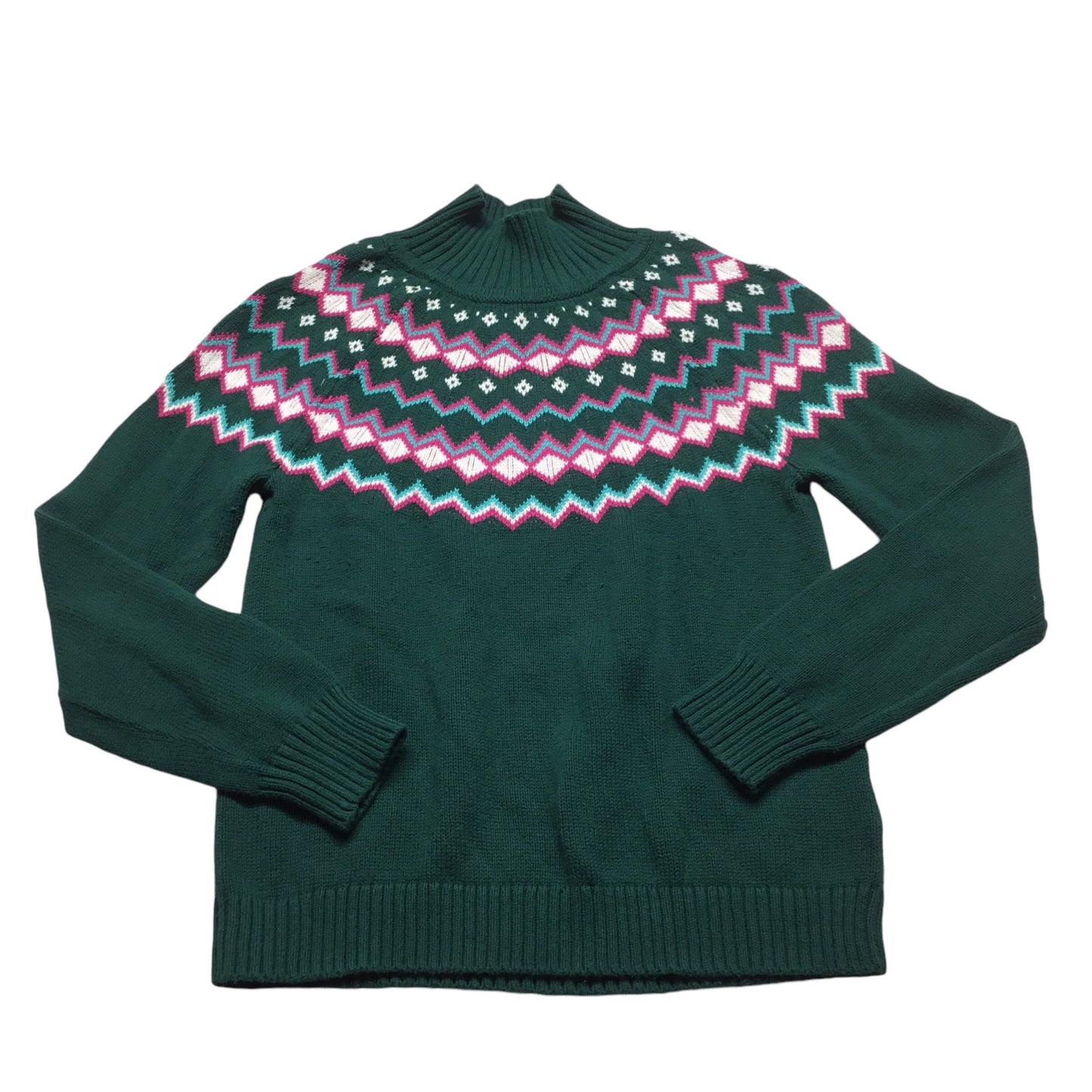 Sweater By J. Crew In Green & Pink, Size: S