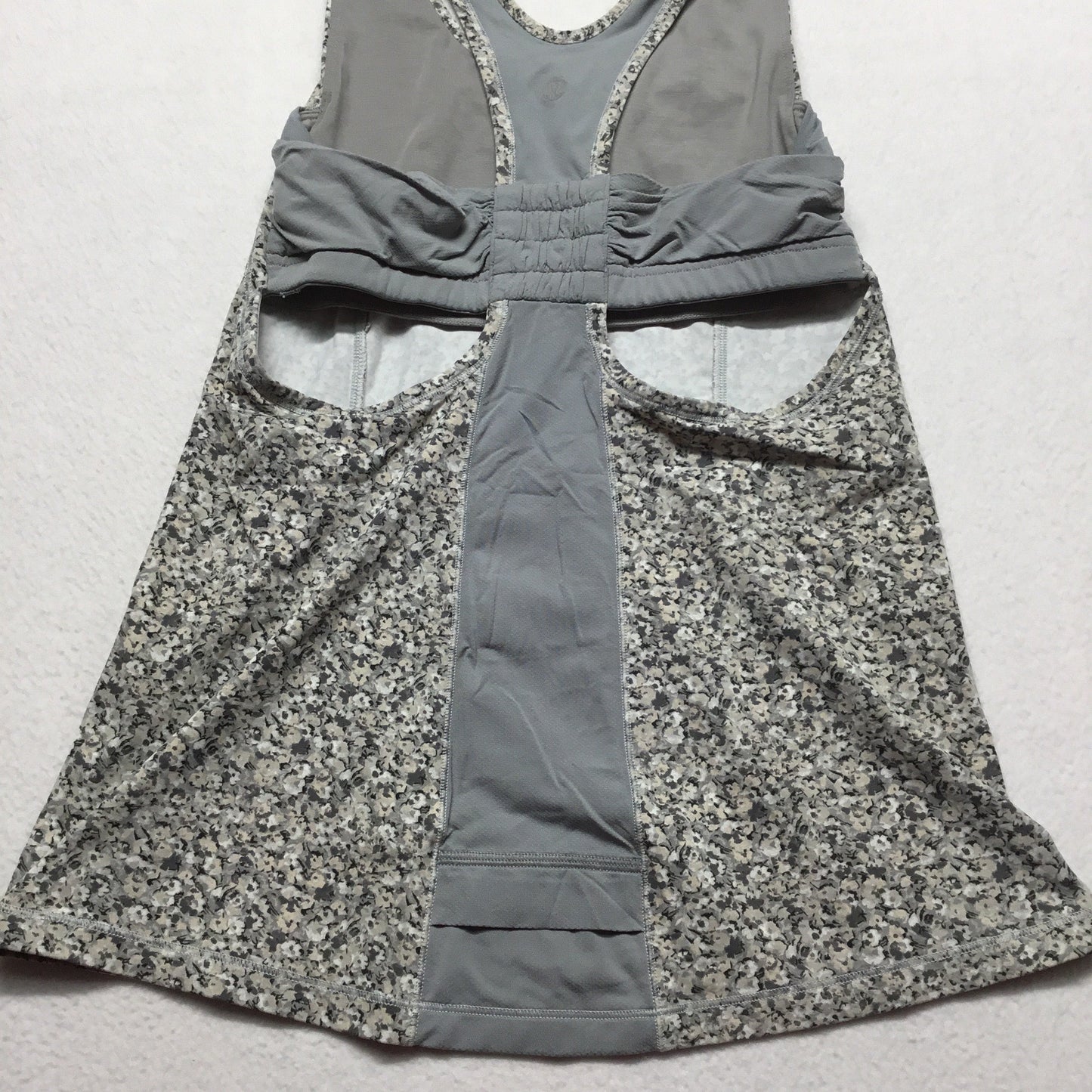 Athletic Tank Top By Lululemon In Grey & White, Size: 6