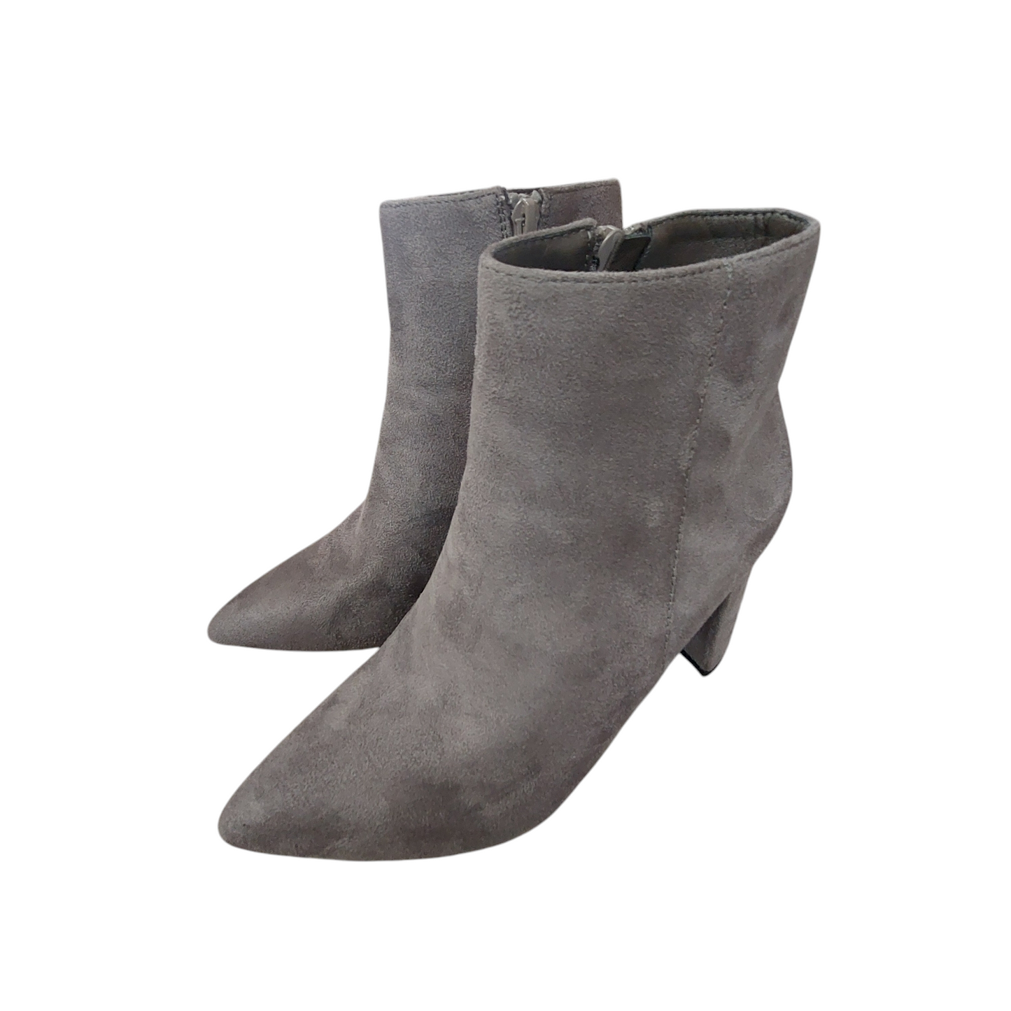 Boots Ankle Heels By Clothes Mentor In Grey, Size: 6