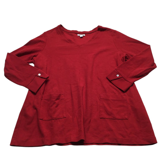 Top Long Sleeve By J. Jill In Red, Size: Xl