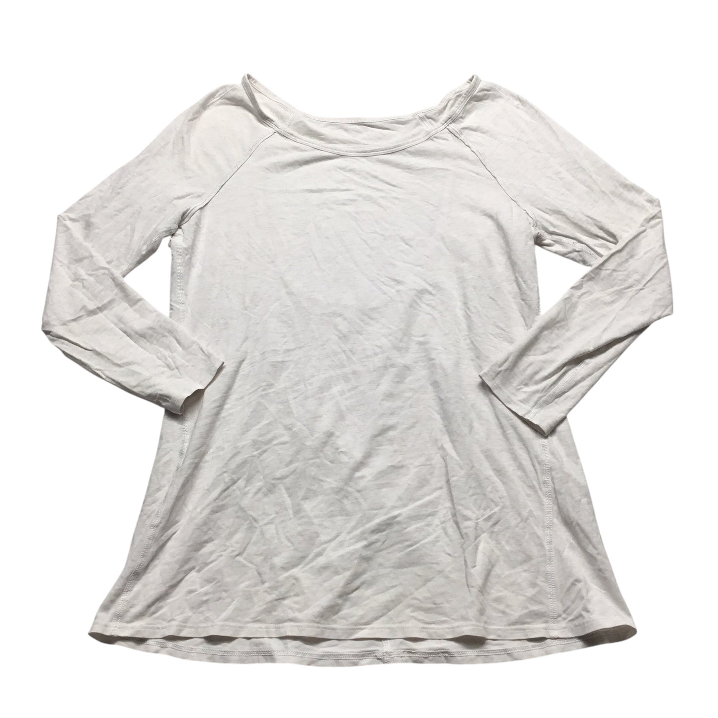 Athletic Top Long Sleeve Collar By Lululemon In White, Size: S