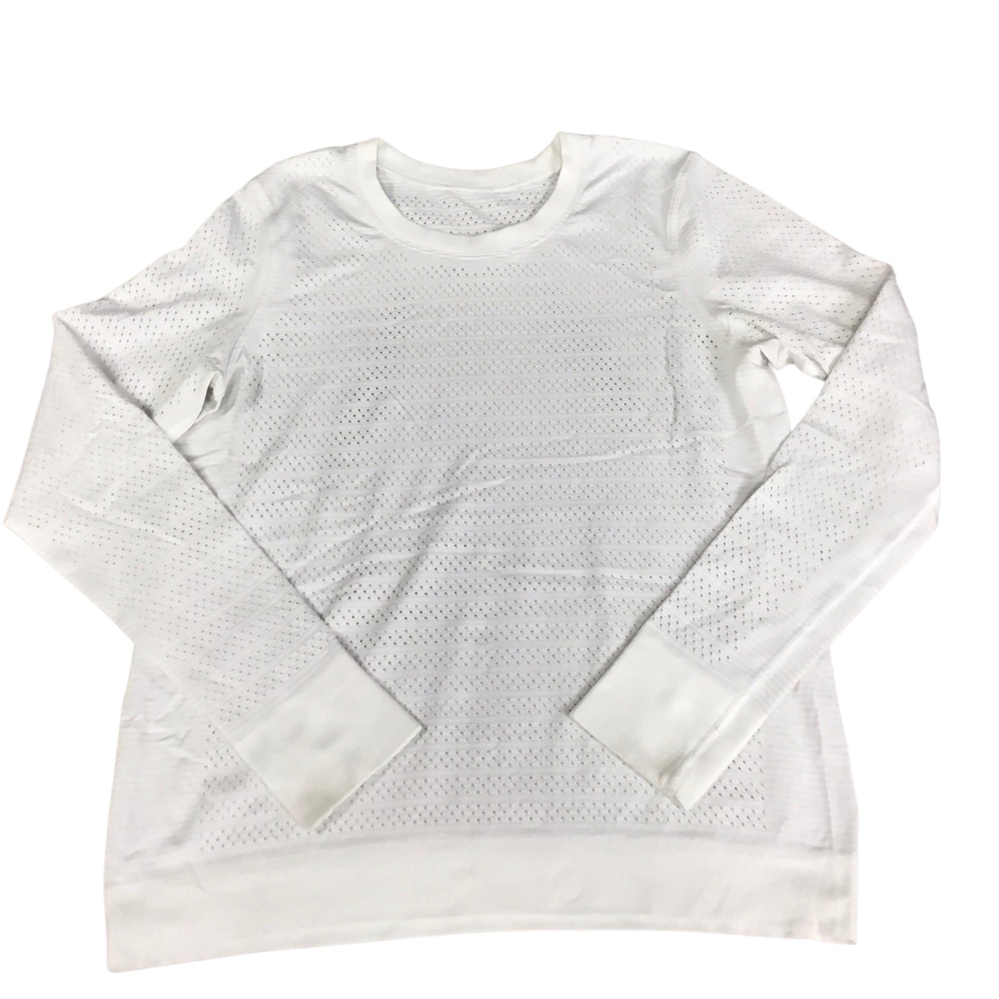 Athletic Top Long Sleeve Crewneck By Lululemon In White, Size: S