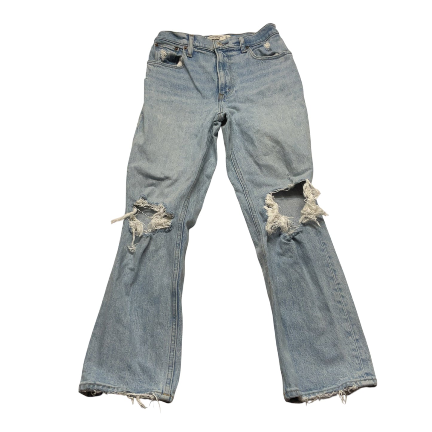 Jeans Straight By Abercrombie And Fitch In Blue Denim, Size: 0