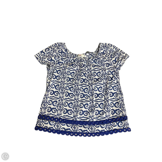 Top Short Sleeve By Vineyard Vines In Blue & White, Size: S