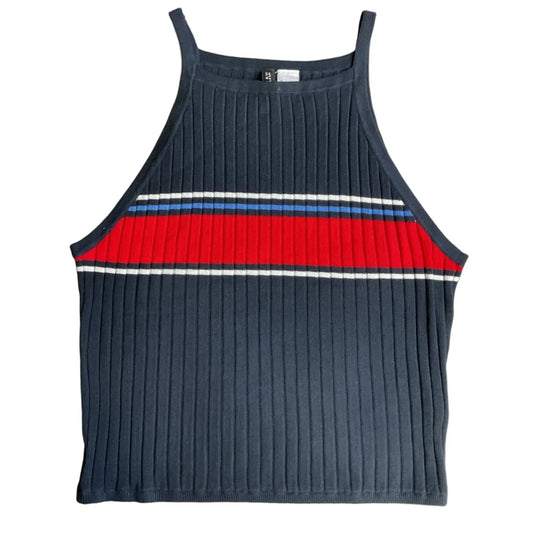 Top Sleeveless By Divided In Blue & Red & White, Size: L
