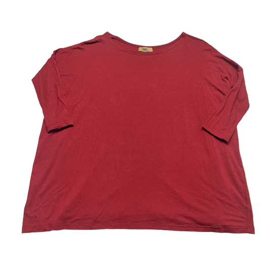 Red Top Long Sleeve Piko, Size S