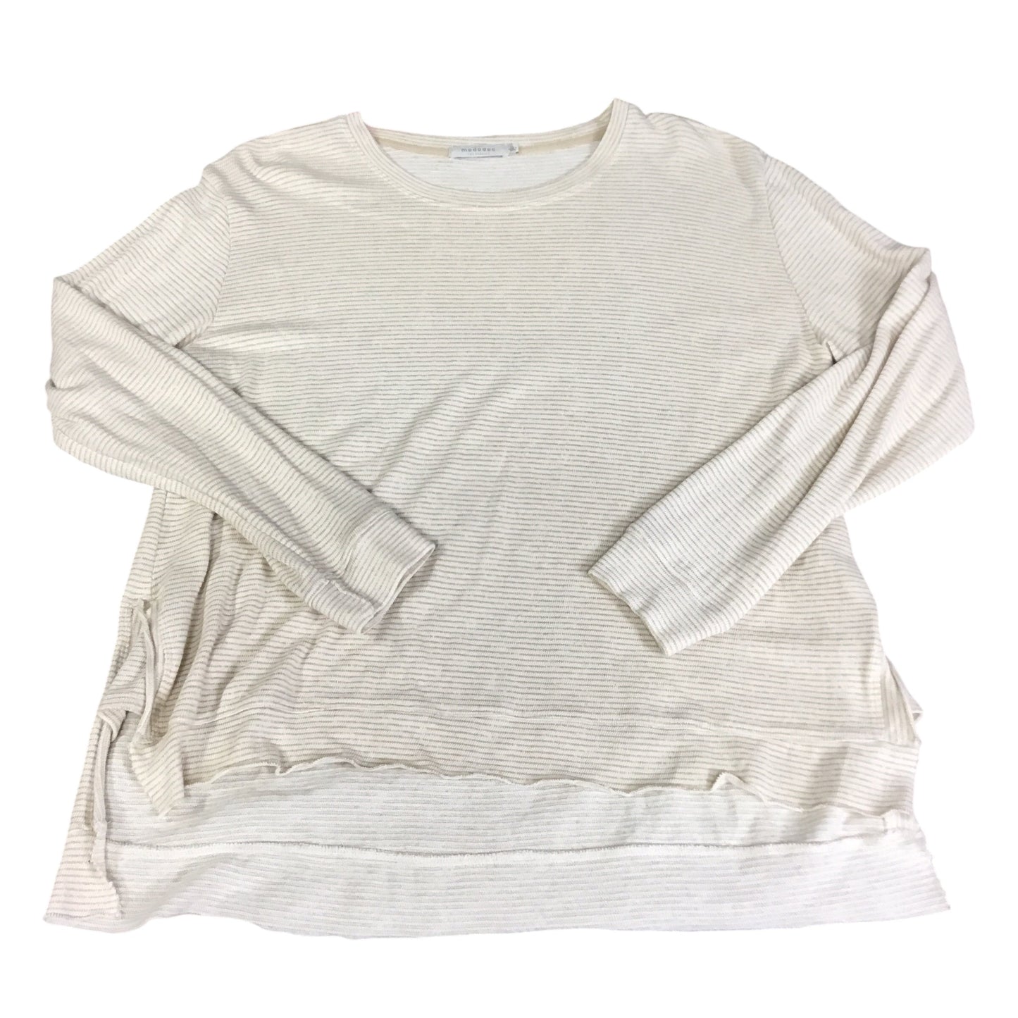 Top Long Sleeve By Modadoc In Cream & Tan, Size: Xl