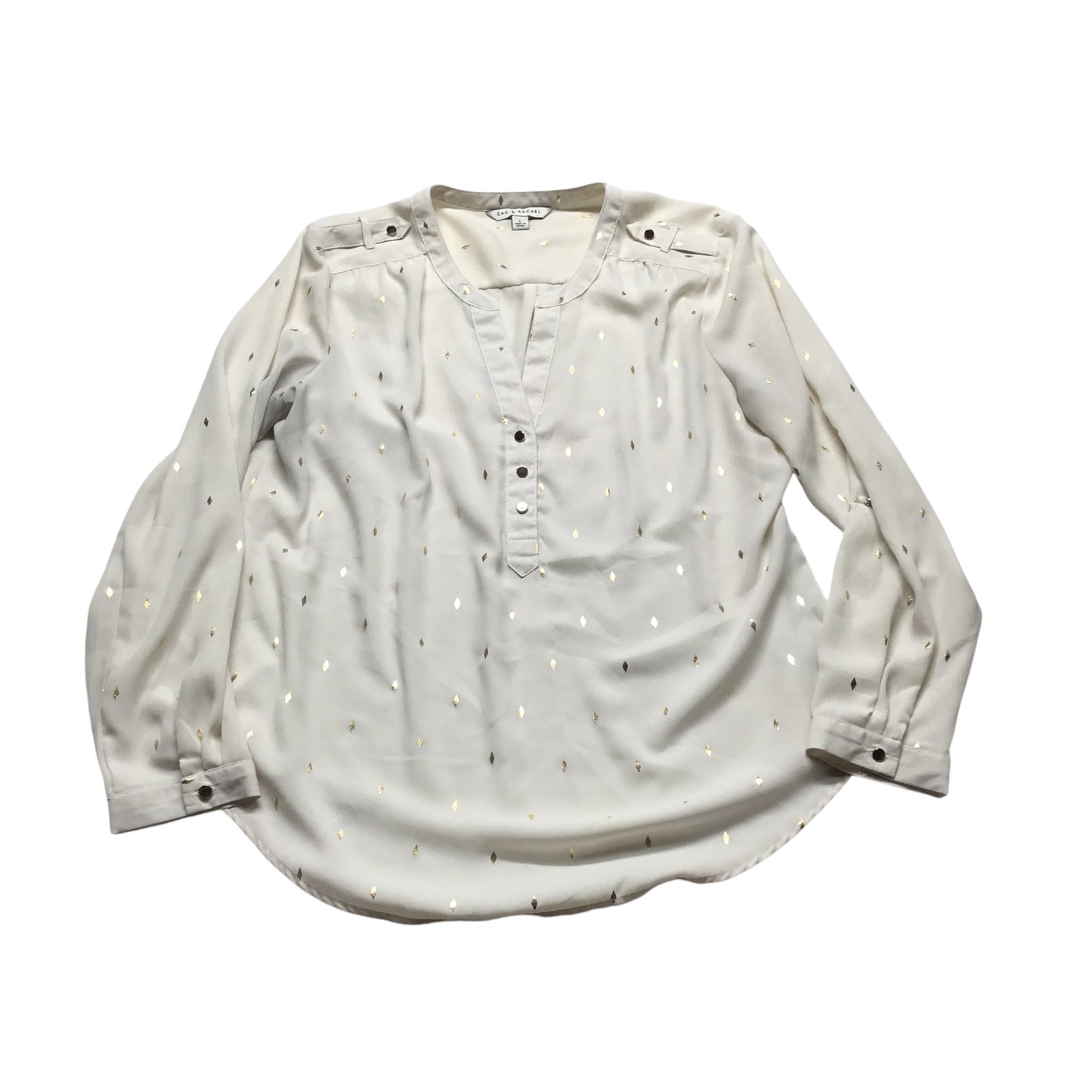 Top Long Sleeve By Zac And Rachel In Cream, Size: L