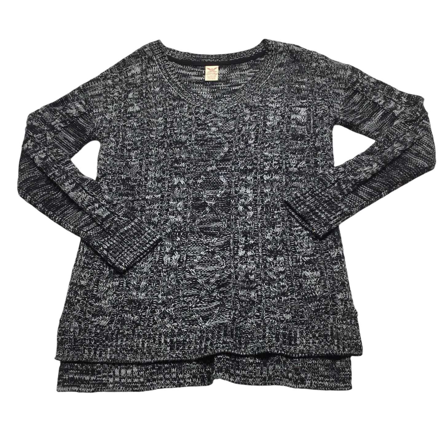 Sweater By Faded Glory In Black & Grey, Size: L