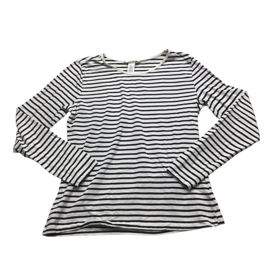 Top Long Sleeve By H&m In Black & White, Size: L