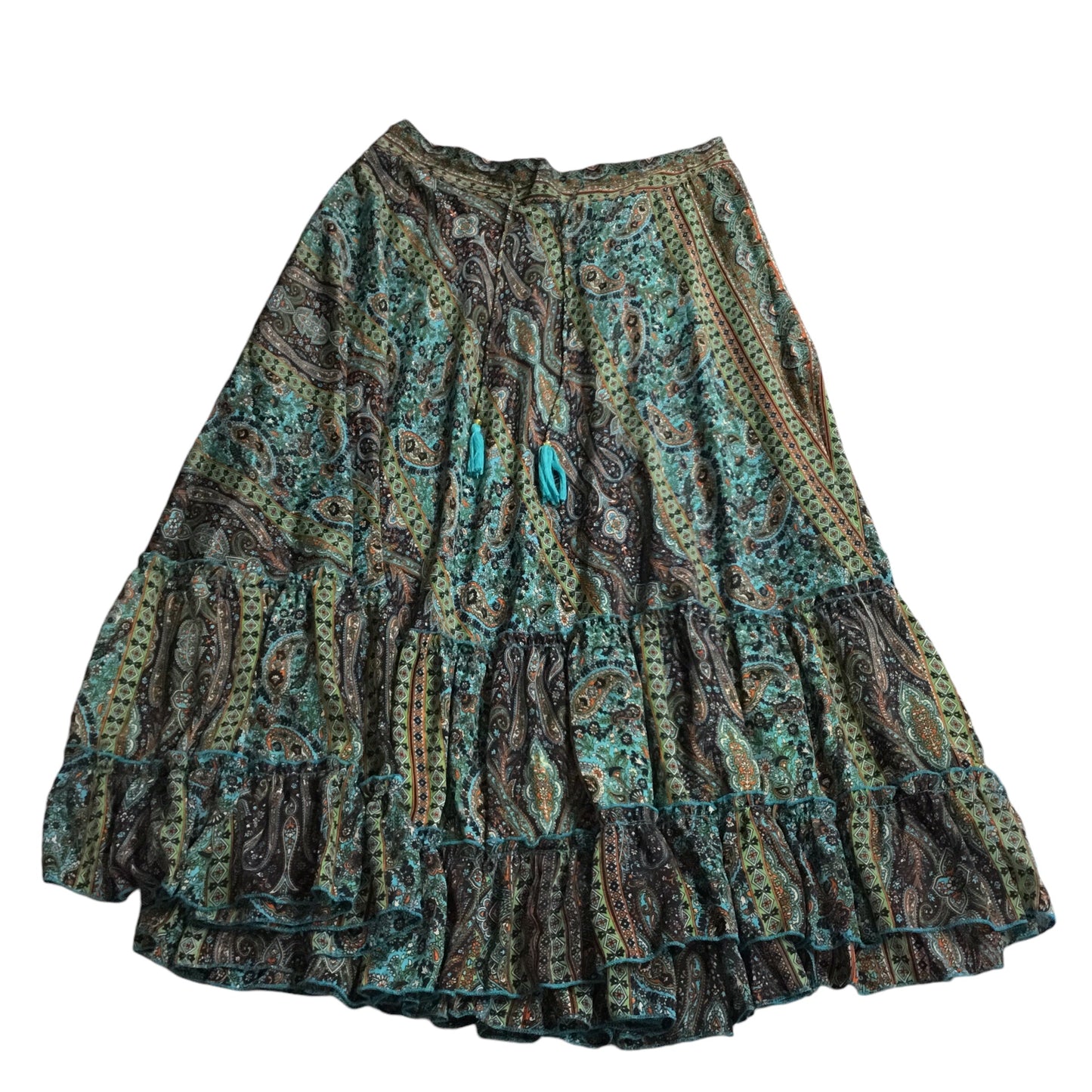 Skirt Maxi By Chelsea And Theodore In Blue & Green, Size: L