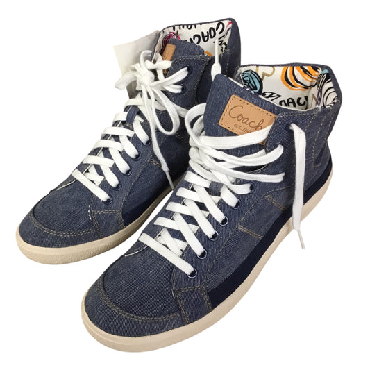 Shoes Sneakers By Coach In Blue Denim, Size: 9.5