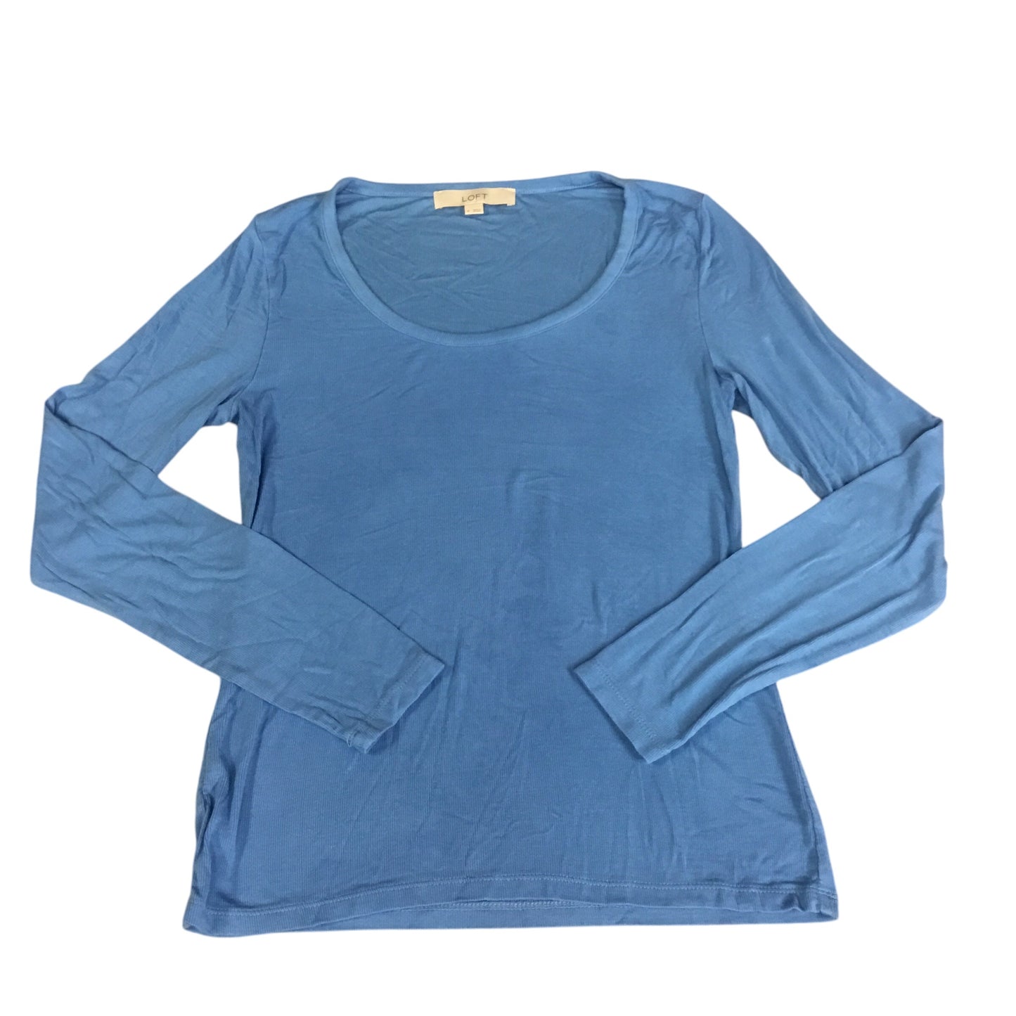 Top Long Sleeve Basic By Loft In Blue, Size: M