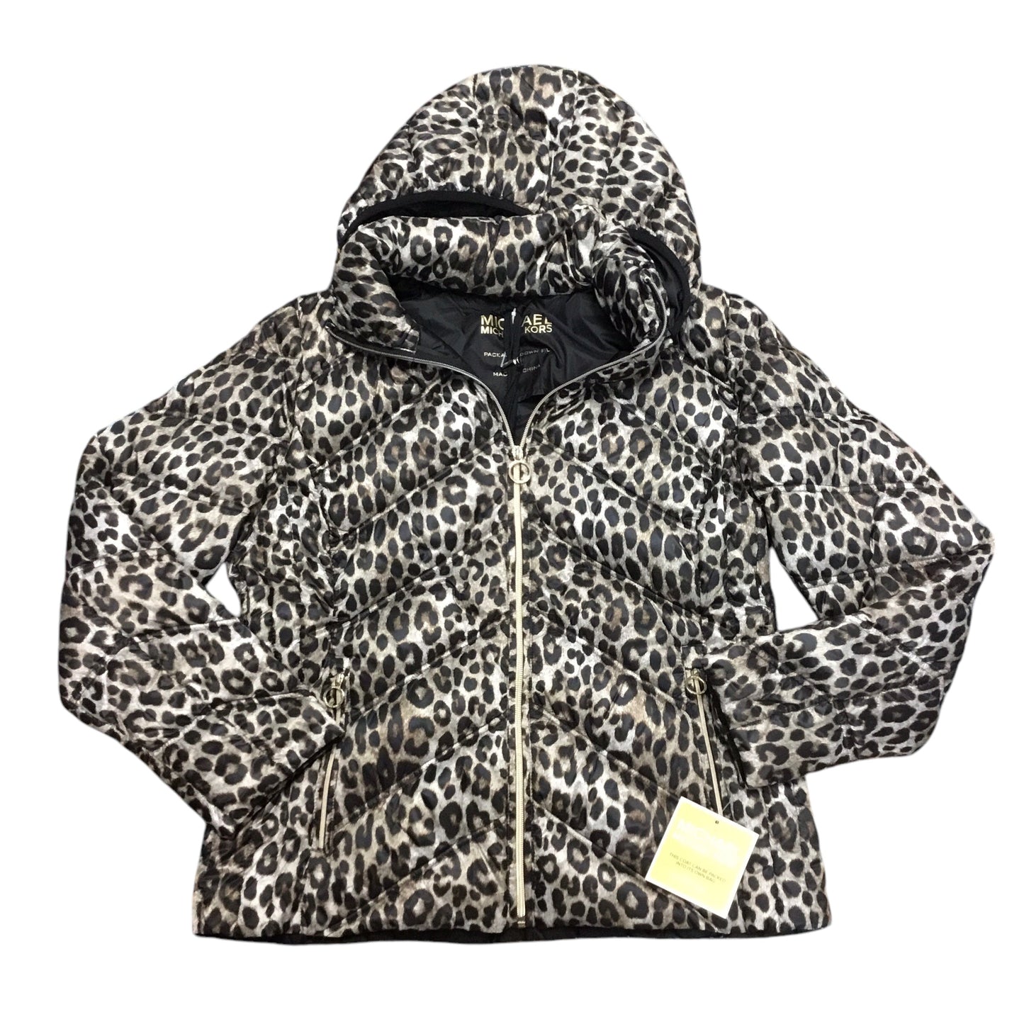 Jacket Puffer & Quilted By Michael By Michael Kors In Animal Print, Size: L