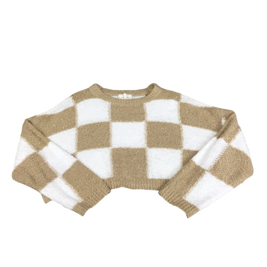 Sweater By Clothes Mentor In Brown & White, Size: L