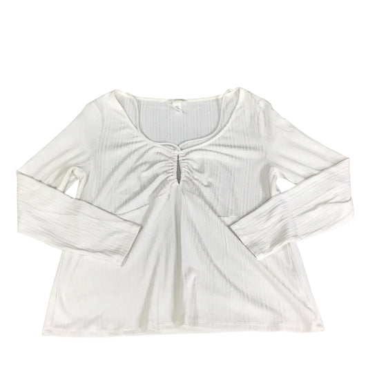 Top Long Sleeve By H&m In White, Size: Xxl