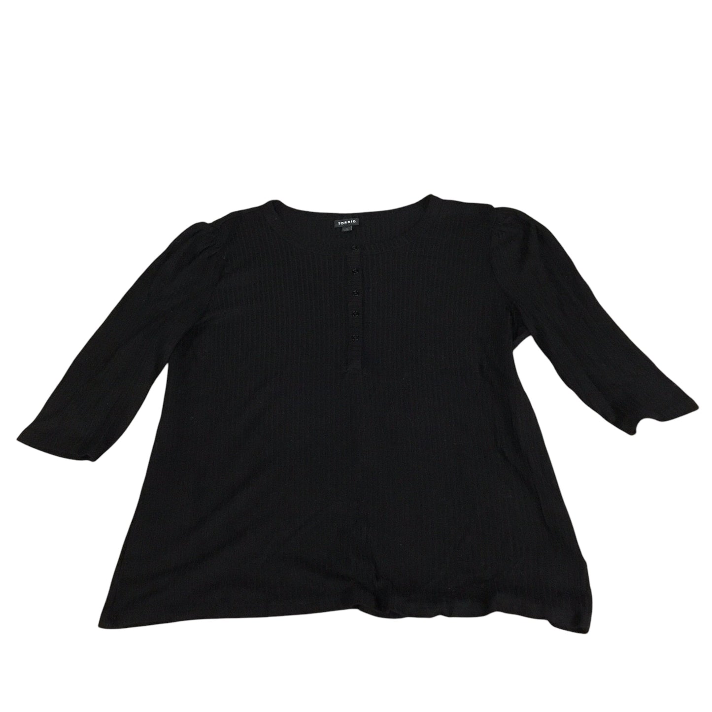 Top 3/4 Sleeve Basic By Torrid In Black, Size: M