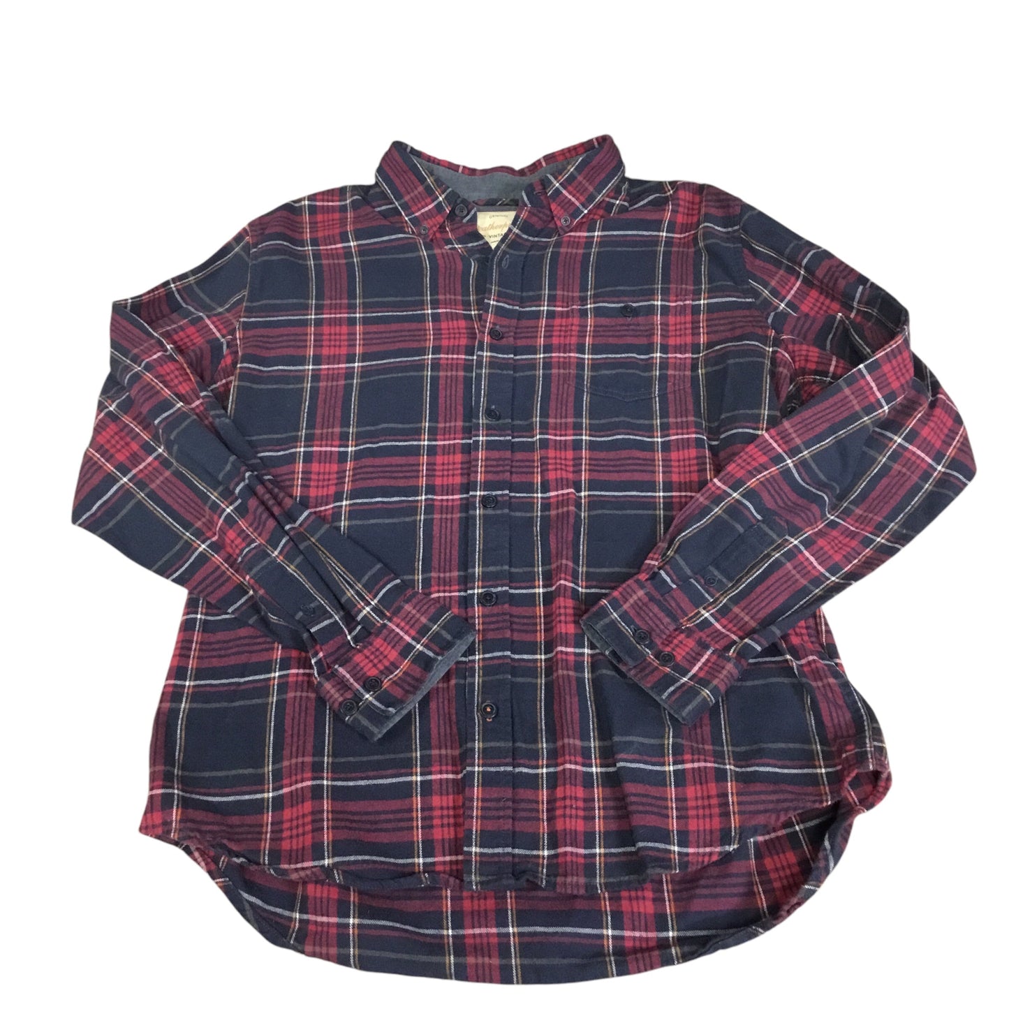 Top Long Sleeve By Weatherproof In Plaid Pattern, Size: L