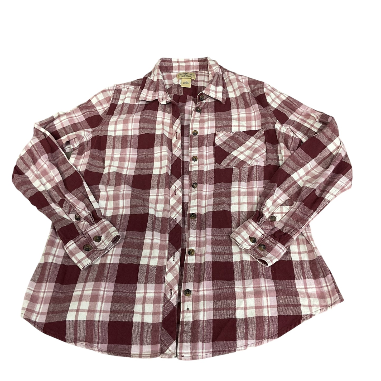 Top Long Sleeve By Clothes Mentor In Plaid Pattern, Size: M