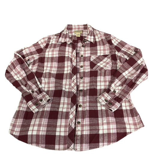 Top Long Sleeve By Clothes Mentor In Plaid Pattern, Size: M