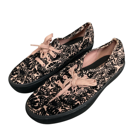 Shoes Flats By Vans In Black & Pink, Size: 10.5