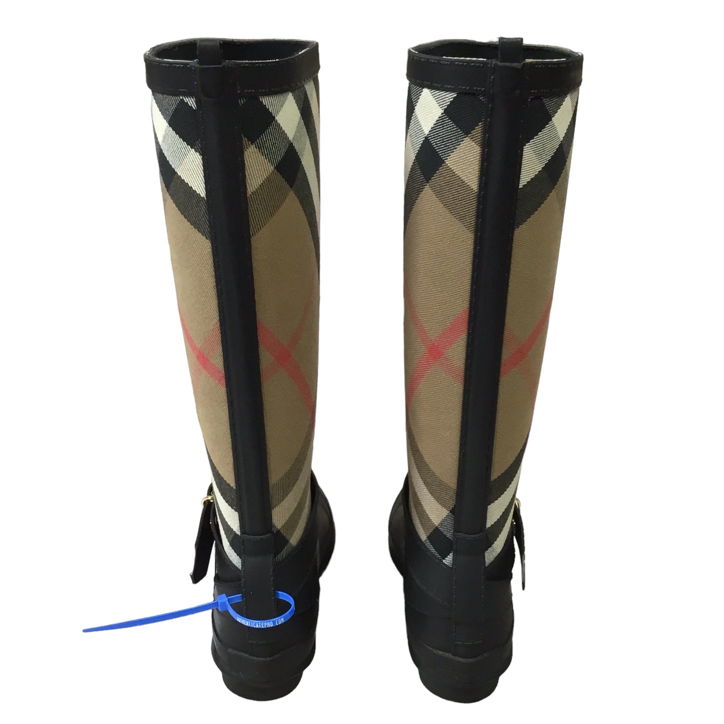 Plaid Pattern Boots Designer Burberry, Size 5