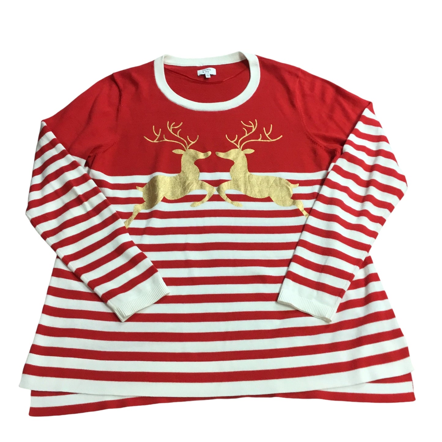 Sweater By Crown And Ivy In Red White, Size: Xl