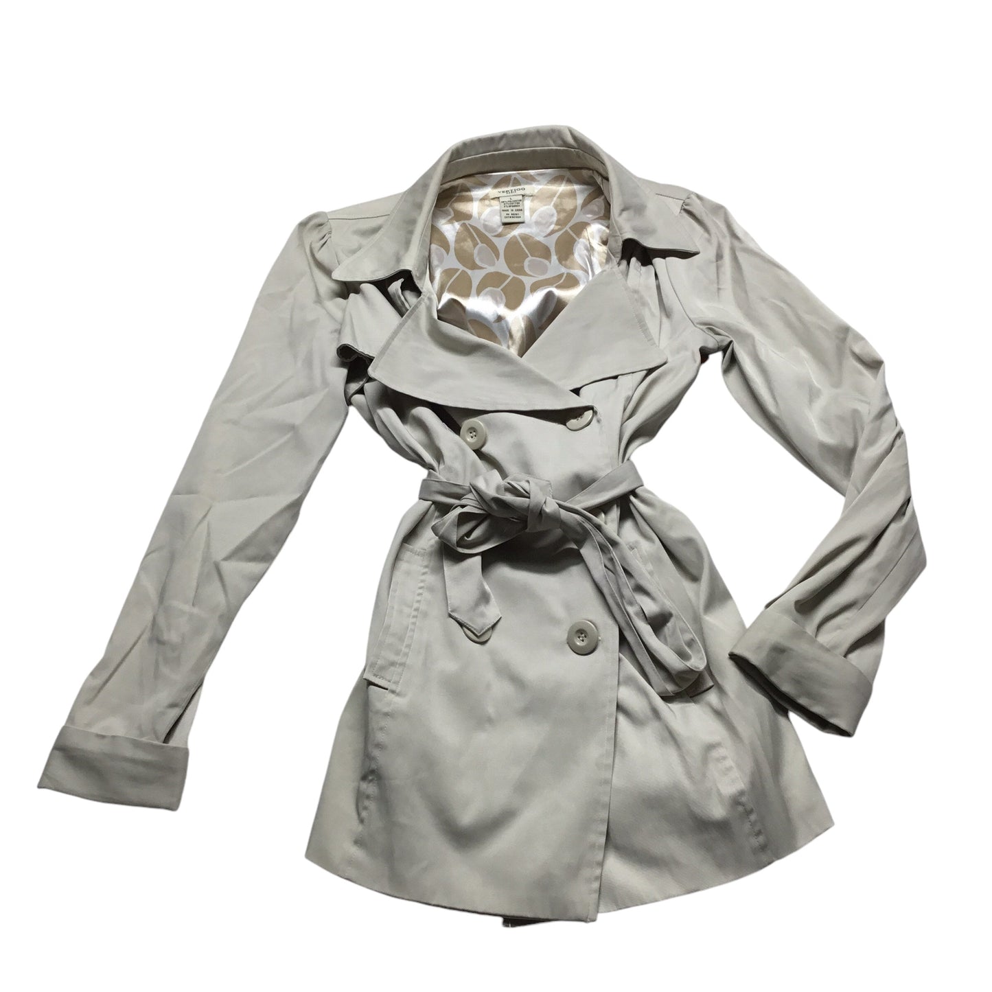 Coat Peacoat By Vertigo In Cream, Size: L