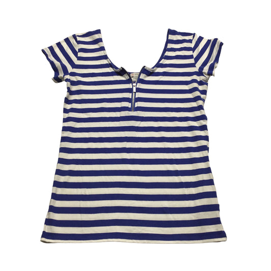 Blue & White Top Short Sleeve Guess, Size L