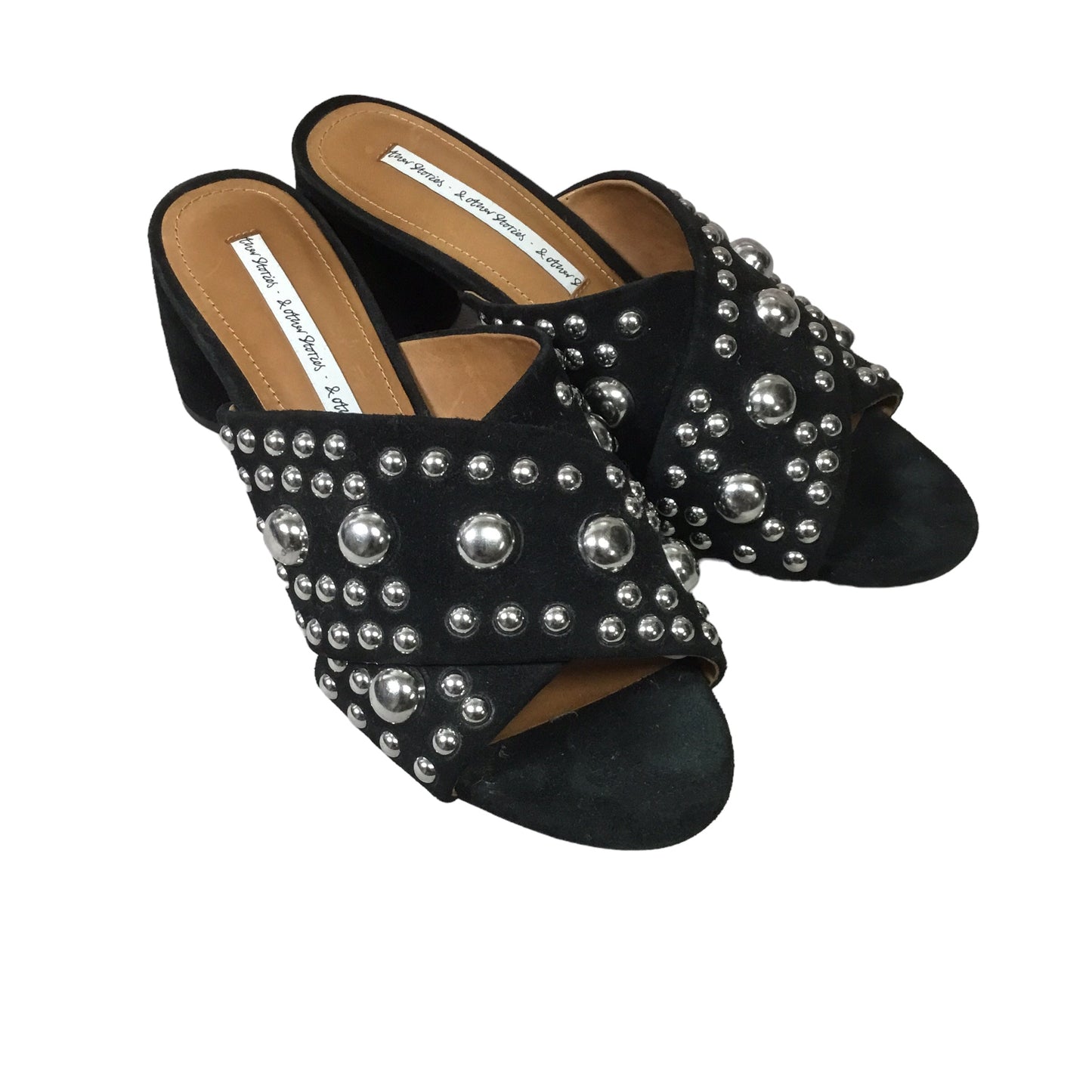 Black Shoes Heels Block Cmb, Size 7