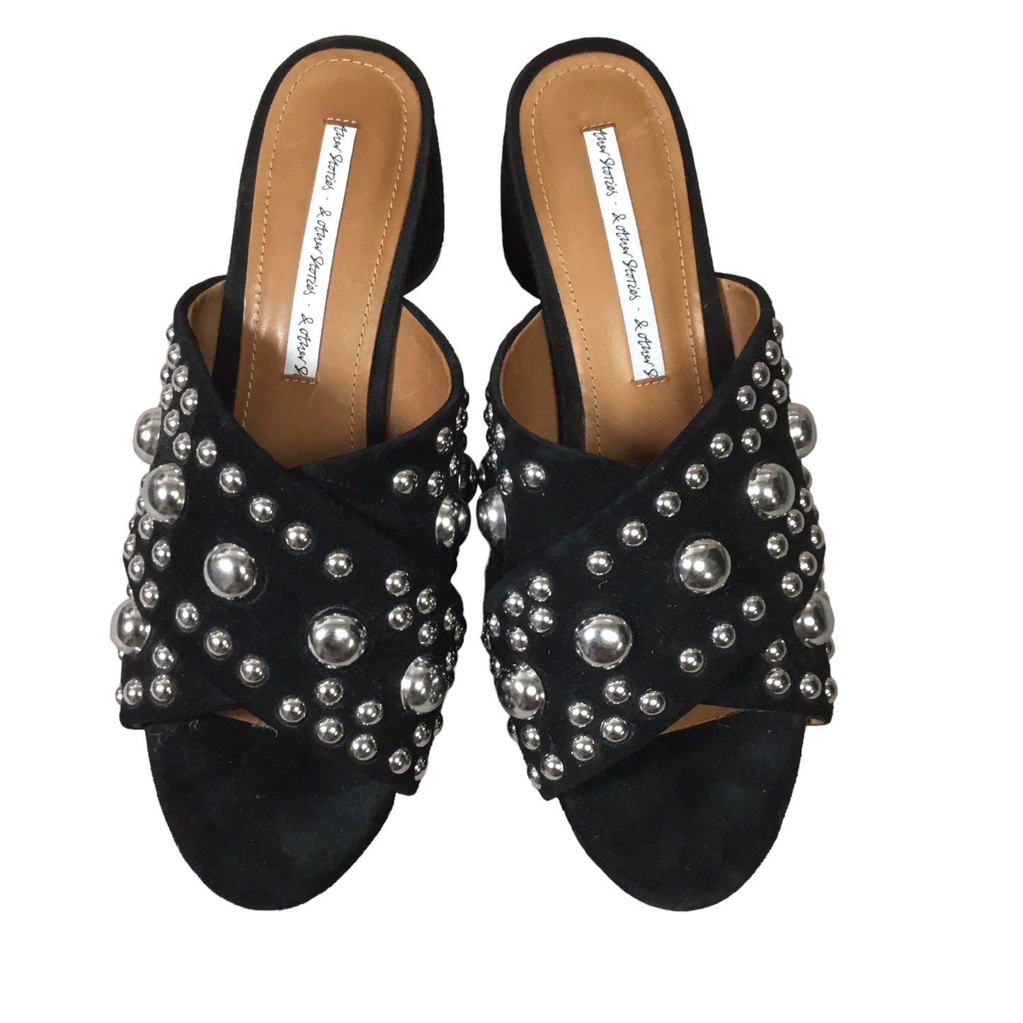 Black Shoes Heels Block Cmb, Size 7