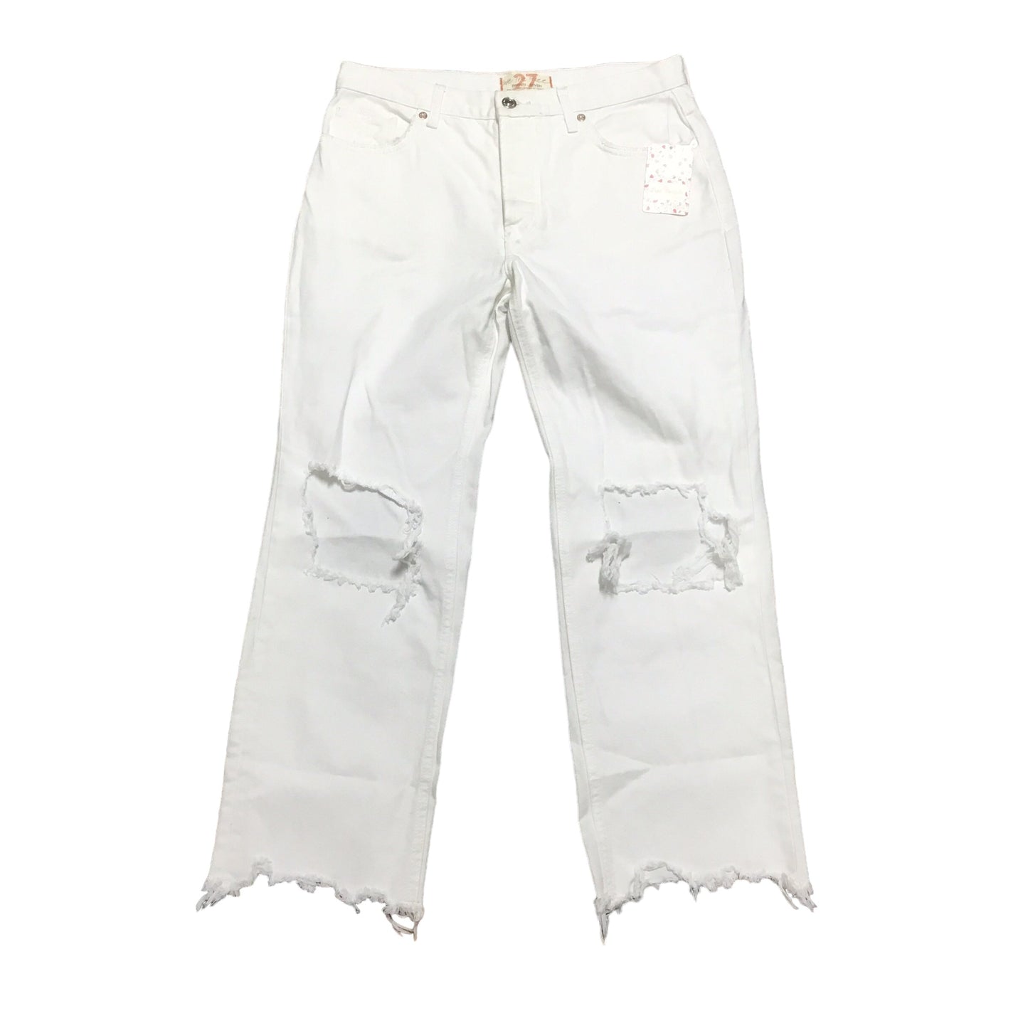 White Jeans Cropped Free People, Size 4