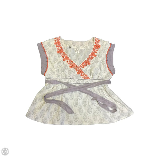 Top Sleeveless By Floreat In Grey & Orange, Size: 8