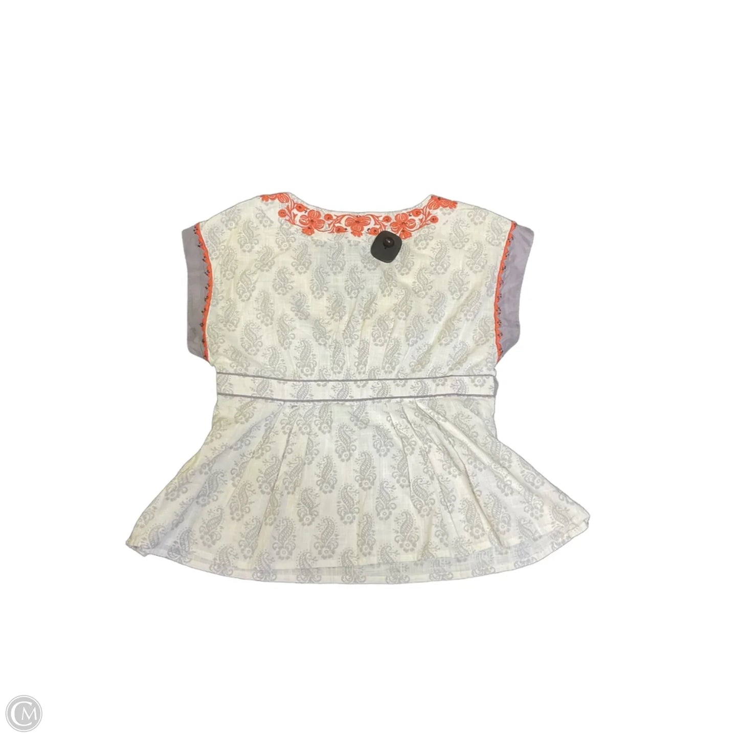 Top Sleeveless By Floreat In Grey & Orange, Size: 8