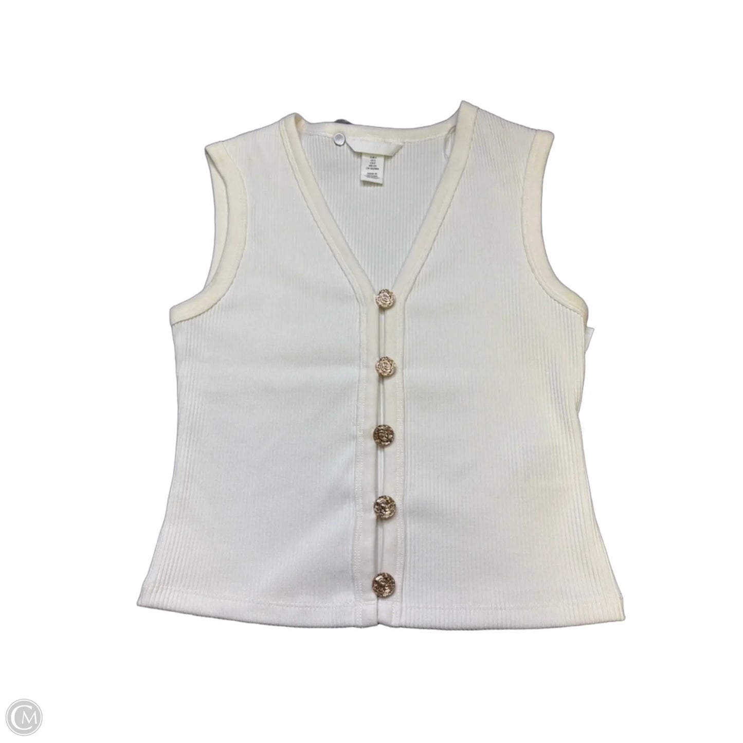 Top Sleeveless By H&m In Cream, Size: S