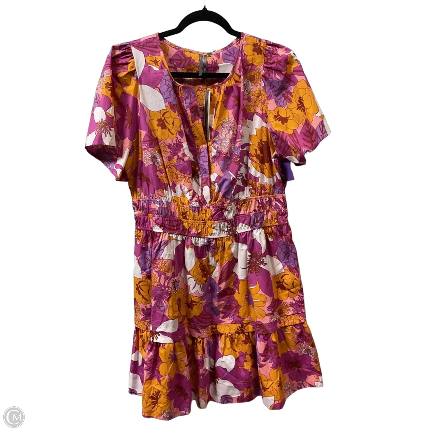 Dress Casual Short By Anthropologie In Orange & Pink, Size: L