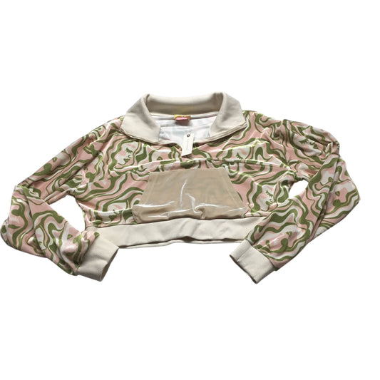 Sweatshirt Collar By Anthropologie In Green & Pink, Size: S