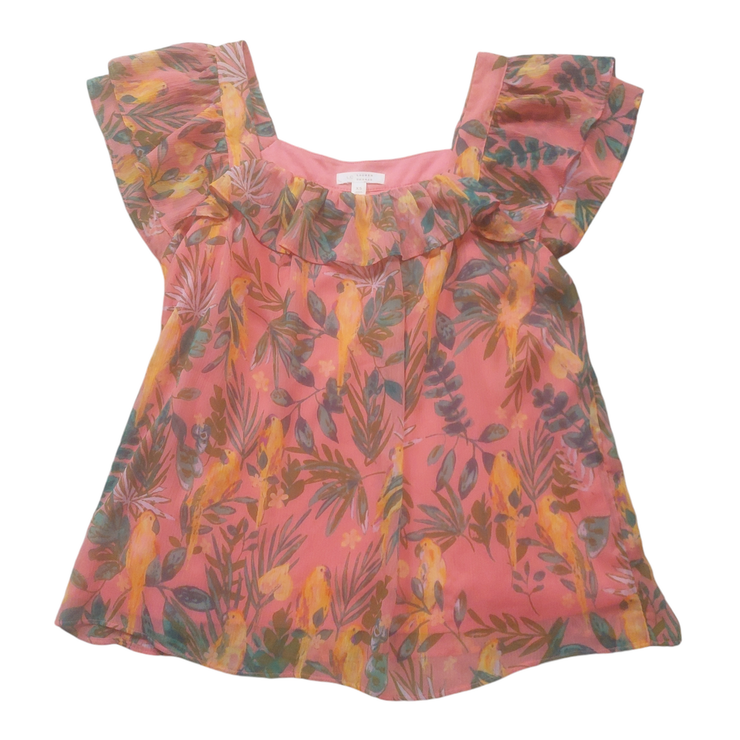 Tropical Print Top Sleeveless Lc Lauren Conrad, Size Xs