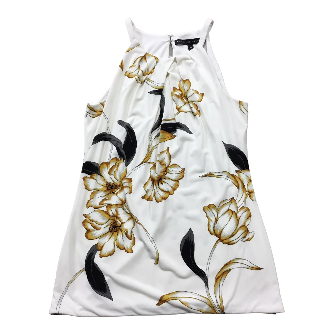 Top Sleeveless By White House Black Market In White & Yellow, Size: Xs