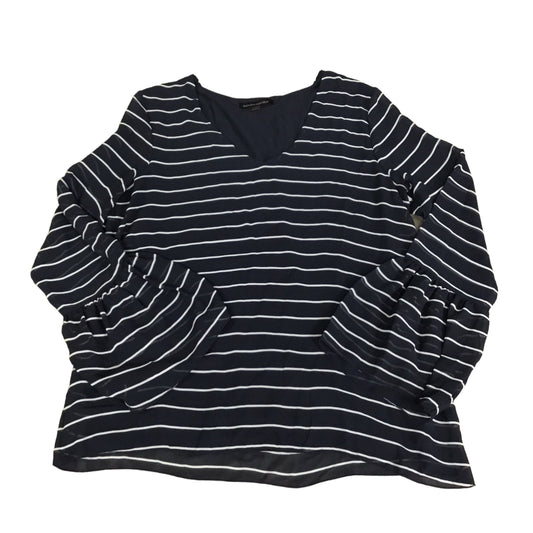 Top Long Sleeve By Banana Republic In Navy, Size: M