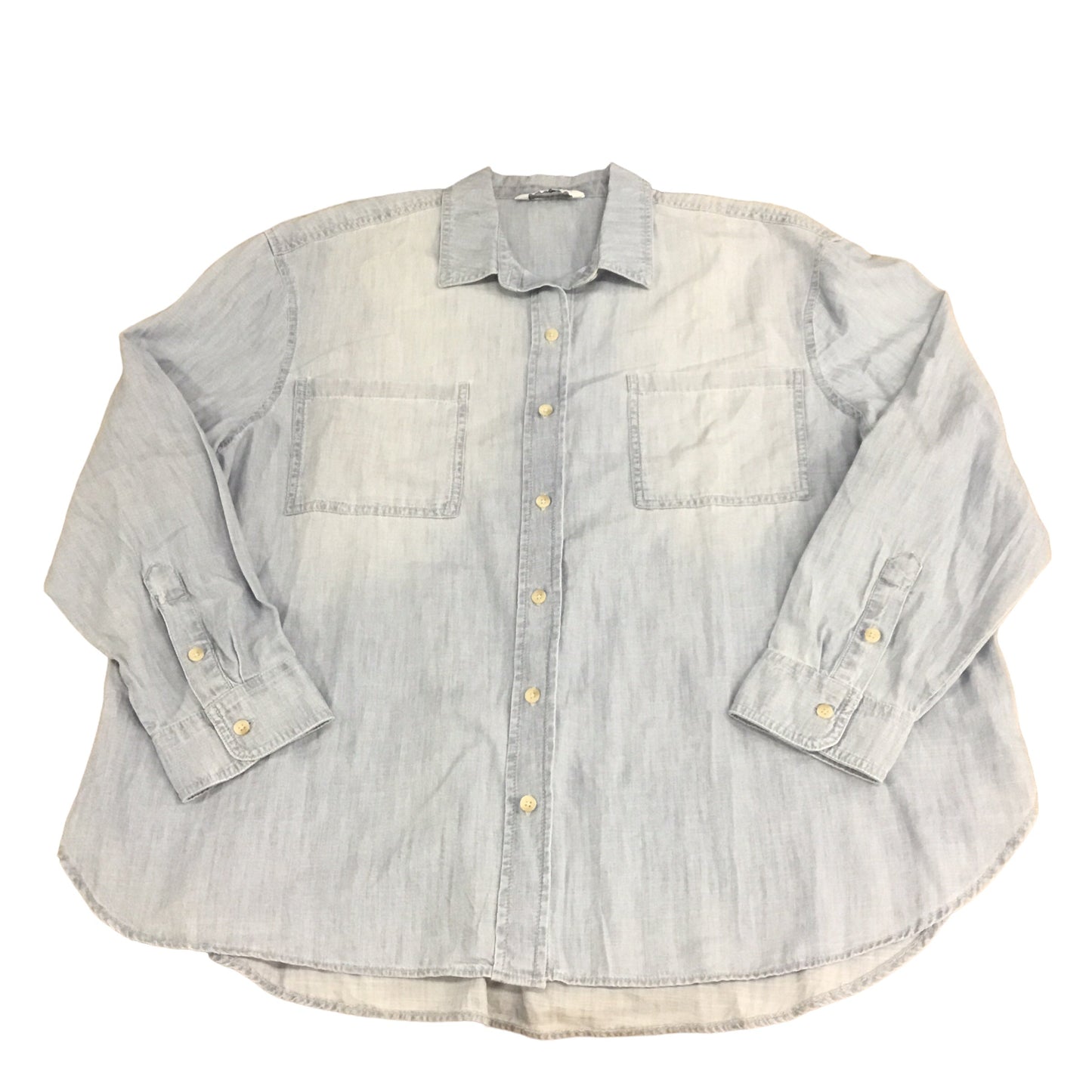 Top Long Sleeve By Sonoma In Blue Denim, Size: Xxl