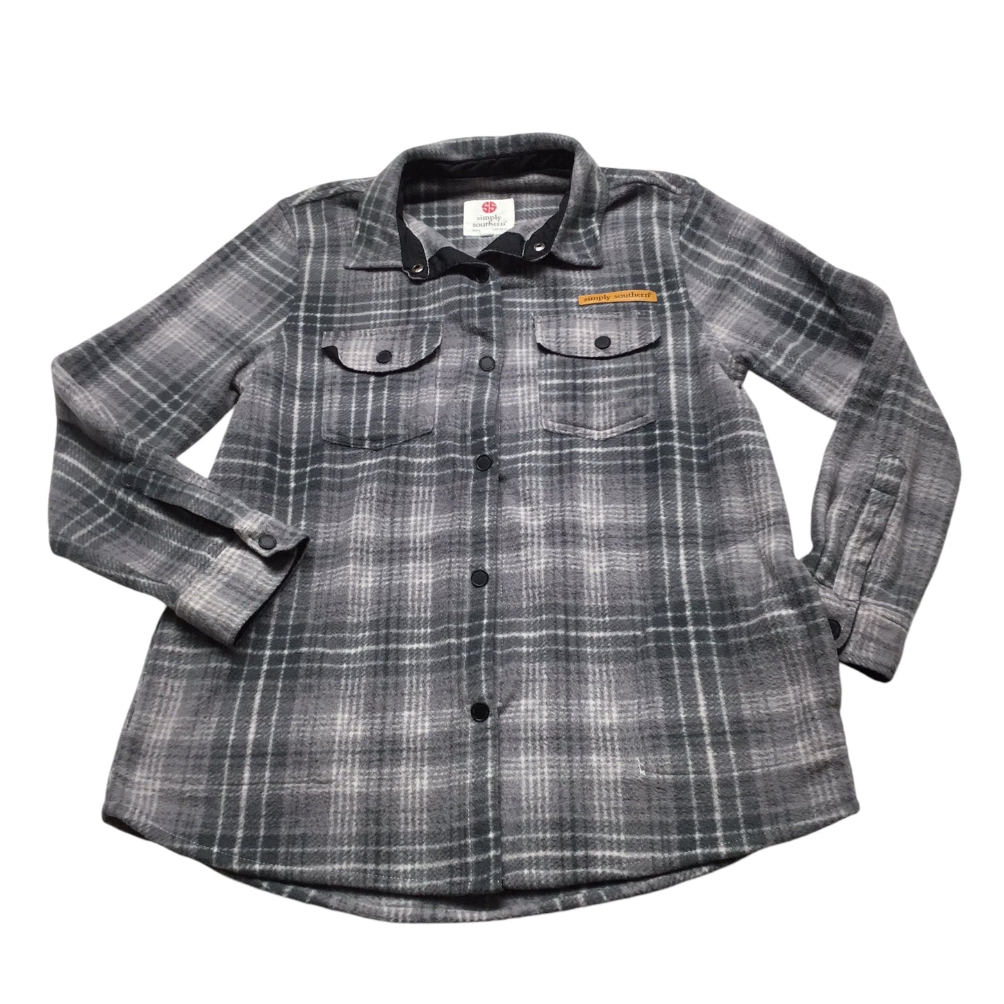 Jacket Fleece By Simply Southern In Grey, Size: S