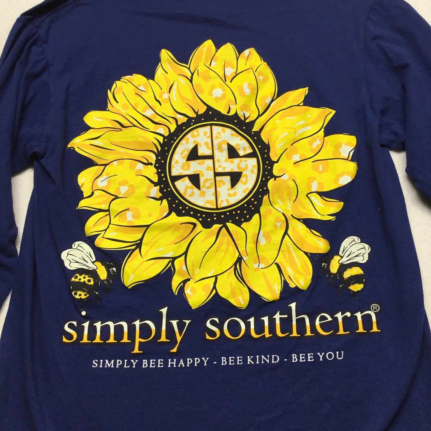 Top Long Sleeve Basic By Simply Southern In Blue & Yellow, Size: S